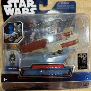 Star Wars A-Wing Micro Galaxy Squadron Toy - Red & Cream